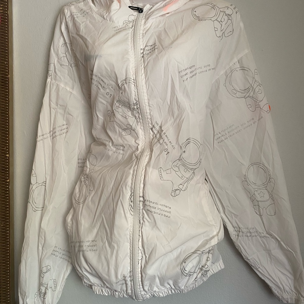- White Utility Jacket with Full Zipper and Collar